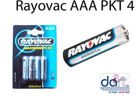 BATTERIES  RAYOVAC AAA PKT 4  PENLIGHT