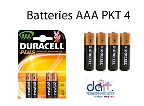 BATTERIES DURACELL AAA  PKT4