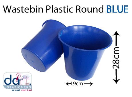 WASTEBIN PLASTIC ROUND BLUE