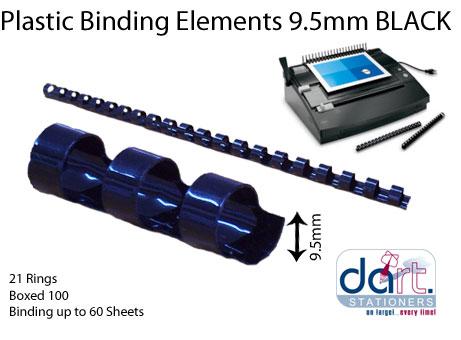 BINDING ELEMENTS  9.5MM BLACK