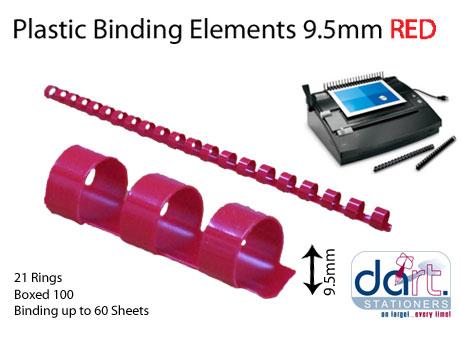 BINDING ELEMENTS  9.5MM RED