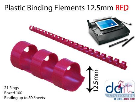 BINDING ELEMENTS 12.5MM RED