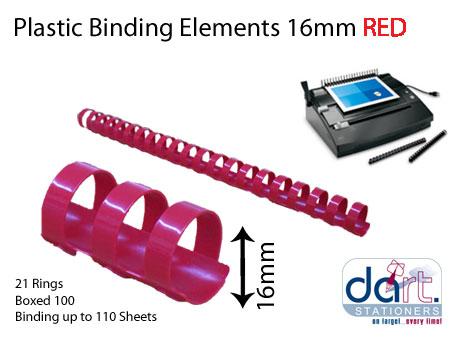 BINDING ELEMENTS 16MM RED