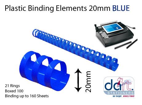 BINDING ELEMENTS 19MM BLUE