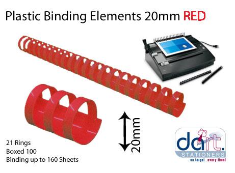BINDING ELEMENTS 19MM RED