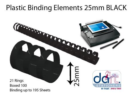 BINDING ELEMENTS 25MM BLACK