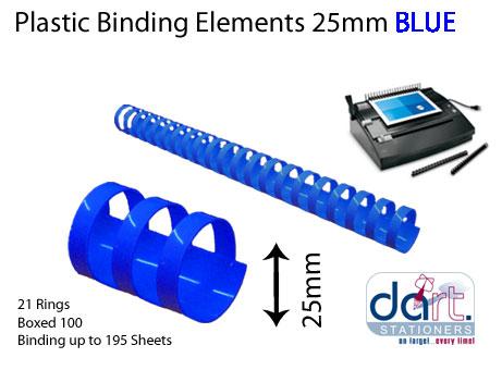 BINDING ELEMENTS 25MM BLUE