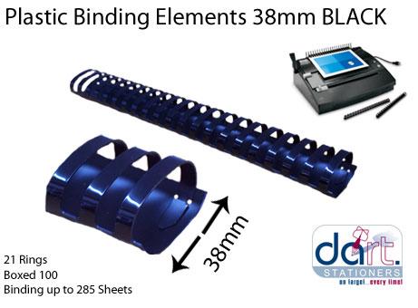 BINDING ELEMENTS 38MM BLACK