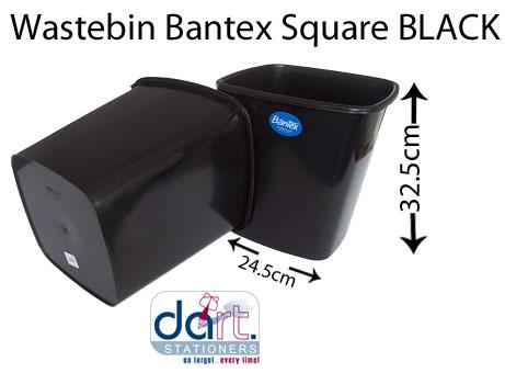 WASTEBIN BANTEX SQUARE BLACK