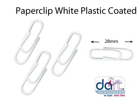 PAPERCLIP WHITE PLASTIC COATED 33mm
