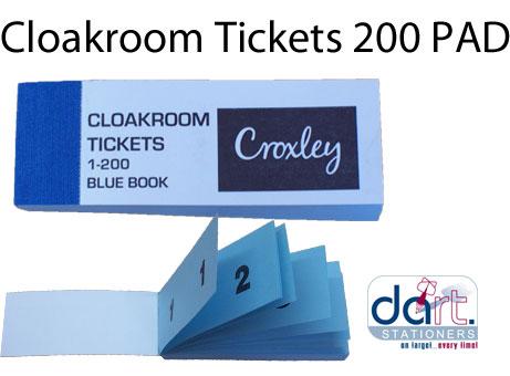 CLOACKROOM TICKETS 200