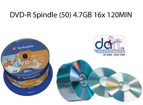 DVD-R SPINDLE (50) 4.7GB 16x 120MIN VERBATIM