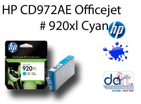 HP CD972AE CYAN O/JET INK CARTRIDGE