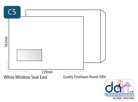 ENV 229X162 C5 WHITE WINDOW SIMPLY STIC