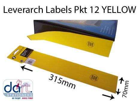 LEVERARCH LABELS PKT12 YELLOW