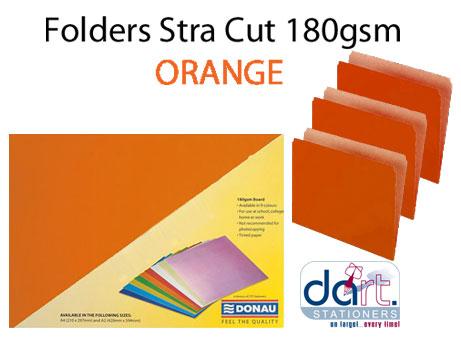 FOLDERS STRA CUT 180GSM ORANGE