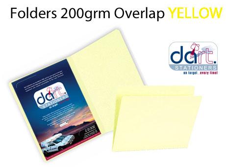 FOLDER 200grm O/LAP YELLOW