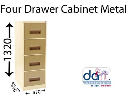 FOUR DRAWER CABINET METAL IVORY AND KAROO