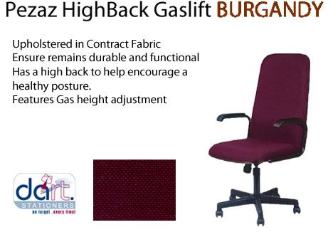 CHAIR PEZAZ H/BK GASLIFT BURGUNDY