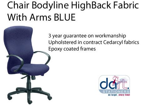 CHAIR BODYLINE H/BACK FABRIC W/A BLUE