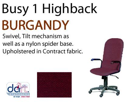 CHAIR BUSY 1 H/B FABRIC BURGANDY