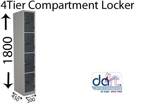 LOCKER 4 COMPARTMENT GREY