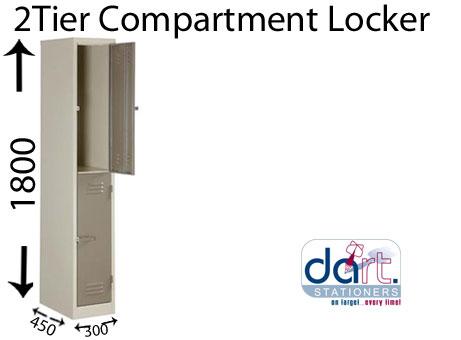 LOCKER 2 COMPARTMENT GREY