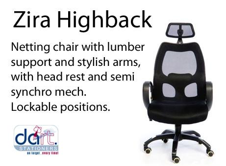 CHAIR ZIRA H/BACK LEATHER TOUGH BLACK