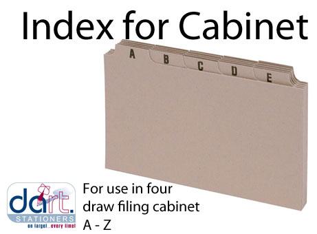 INDEX FOR CABINET *DISCONTINUED