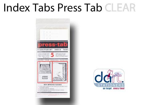 INDEX TABS PRESS TAB CLEAR