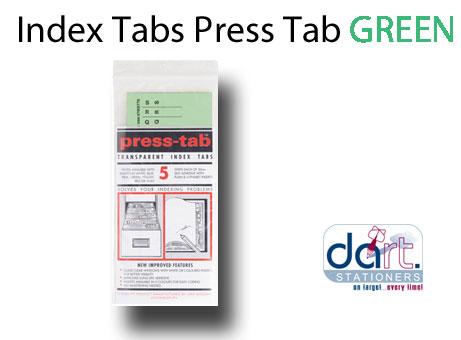 INDEX TABS PRESS TAB GREEN