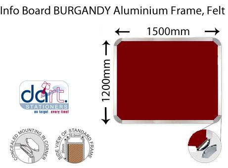 INFO BOARD 1500X1200 ALUMIN FRAME BURGANDY