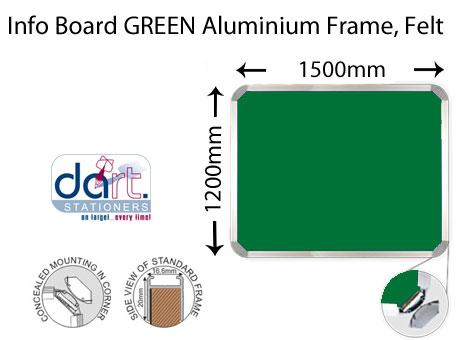 INFO BOARD 1500X1200 ALUMIN FRAME GREEN