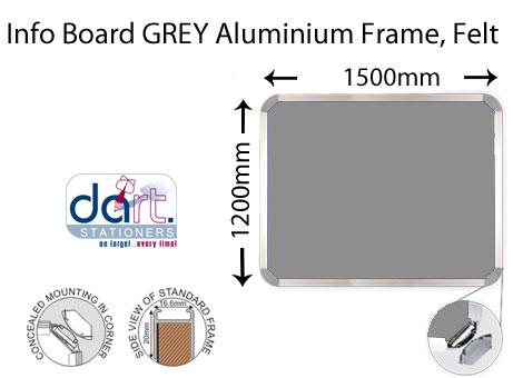 INFO BOARD 1500X1200 ALUMIN FRAME GREY