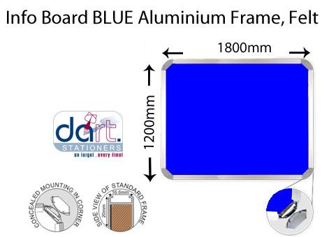 INFO BOARD 1800X1200 ALUMIN FRAME BLUE