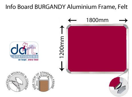 INFO BOARD 1800X1200 ALUMIN FRAME BURGANDY