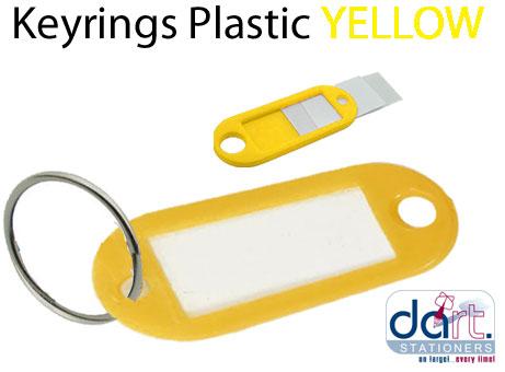 KEYRINGS PLASTIC YELLOW