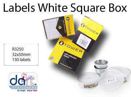 LABELS 32x50 WHITE SQUARE BOX