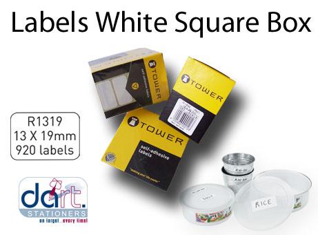 LABELS 19X13 WHITE SQUARE BOX