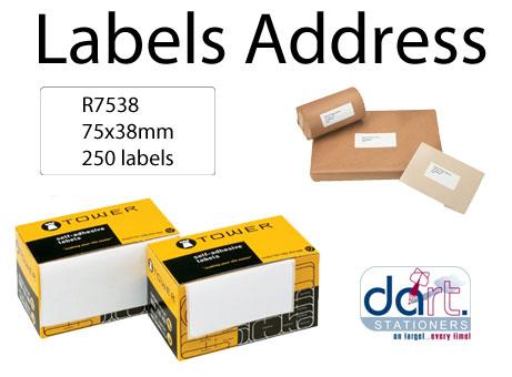 LABELS ADDRESS  75x38 SQUARE BX