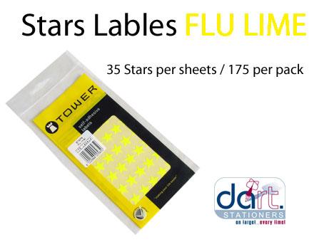 STARS LABELS FLU LIME