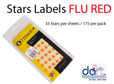 STARS LABELS  FLU RED