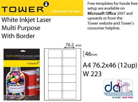 LASER LAB. 12 UP BORDER 76.2 X 46