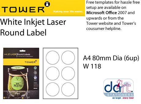 LASER LAB.   6 UP BORDER 80 MM DIA ROUND