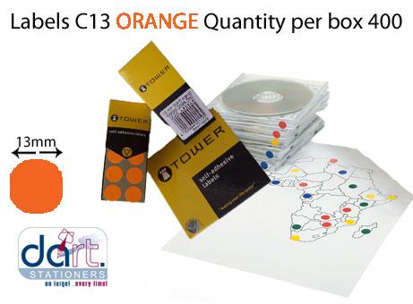 LABELS C13  .FLU ORANGE