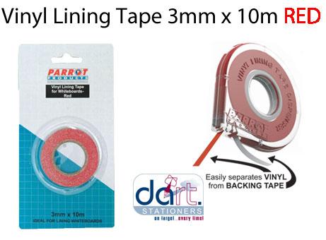 VINYL LINING TAPE 3MM X 10M RED