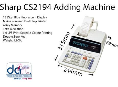 CALCULATOR SHARP CS2194 ADDING MACHINE
