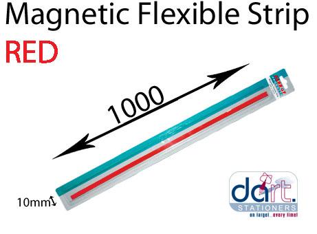 MAGNETIC STRIP 10mm X 1000mm RED