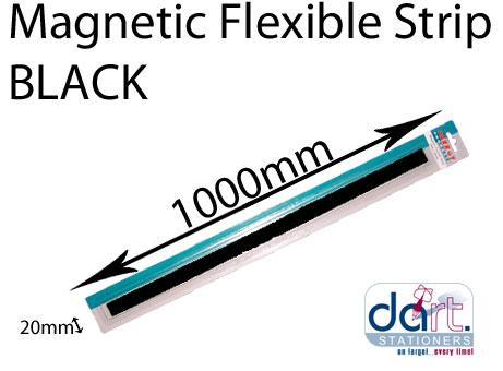 MAGNETIC STRIP 20mm x 1000mm BLACK