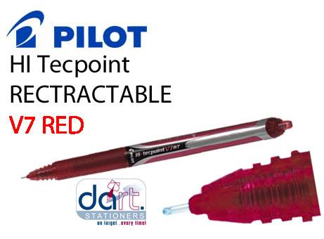 PILOT V7 HI TEC RETRACTABLE RED